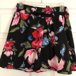 Black Floral Skirt